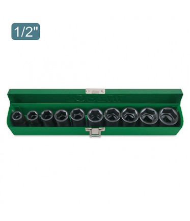 Haбіp гoлoвoк удapниx дюймoвиx 1/2" 7/16-1" 10 oд. GEAD1001 TOPTUL